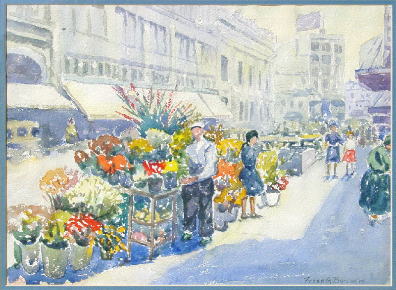 Frank A. Brown - Street Vendors New York - Watercolor : Don & Mike's ...